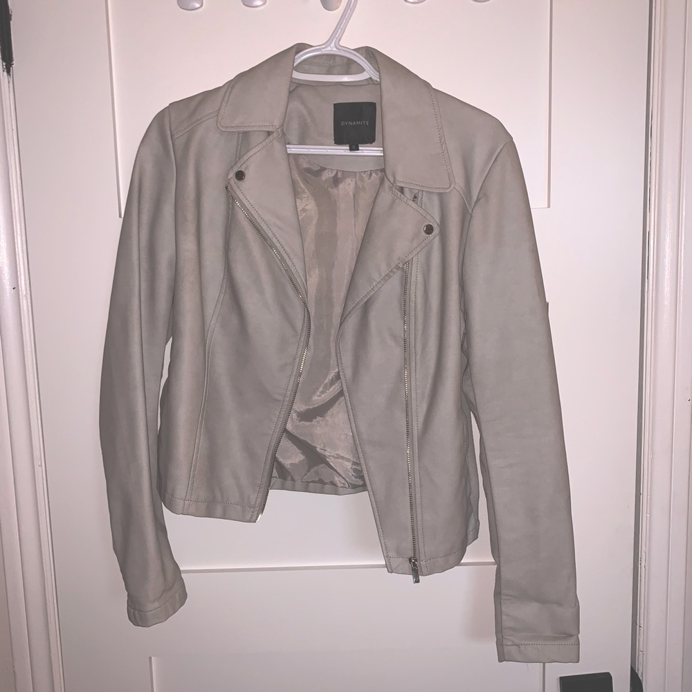 Grey faux leather jacket